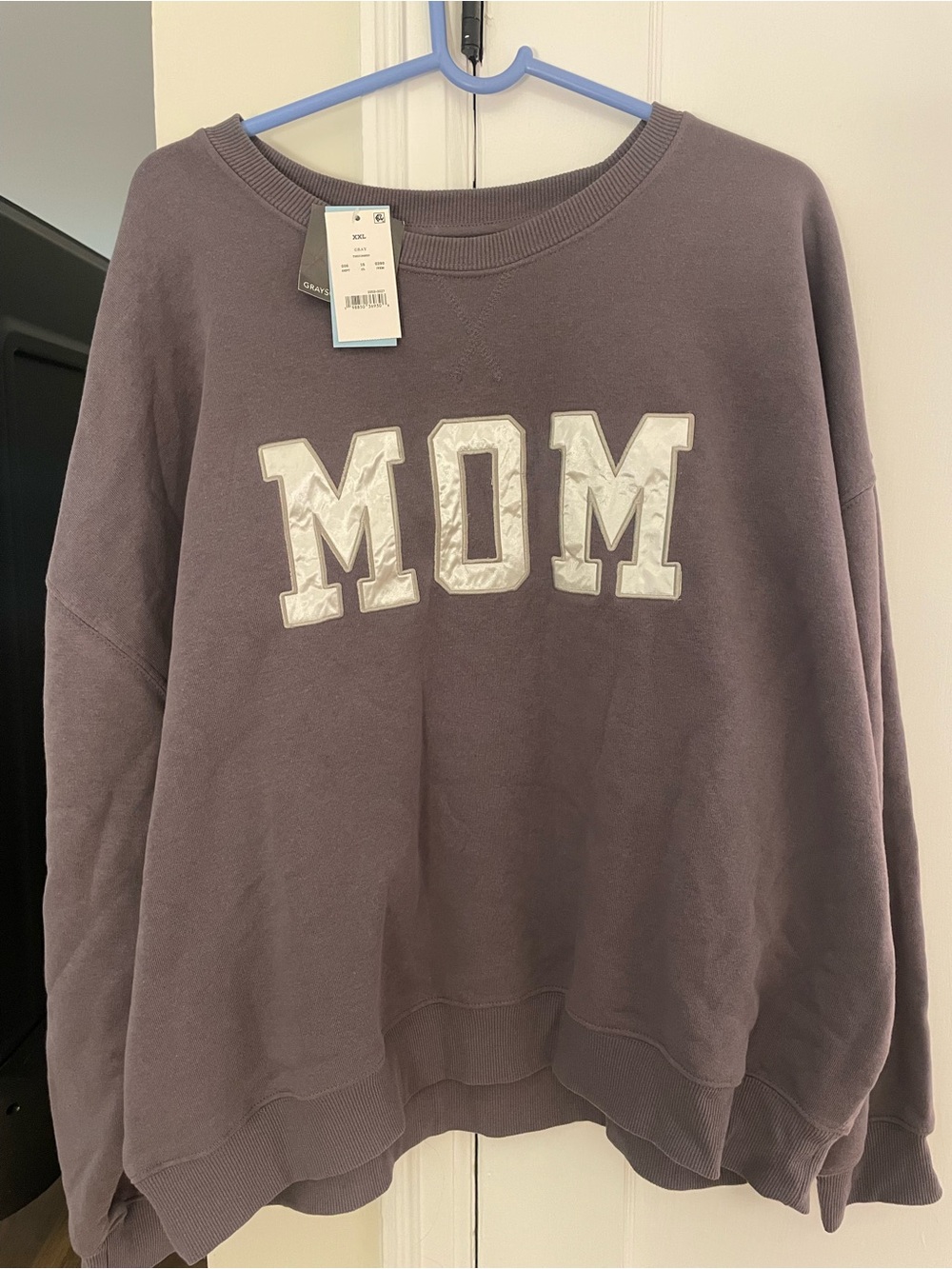 Grayson Threads Purple 'MOM' Crewneck Sweater